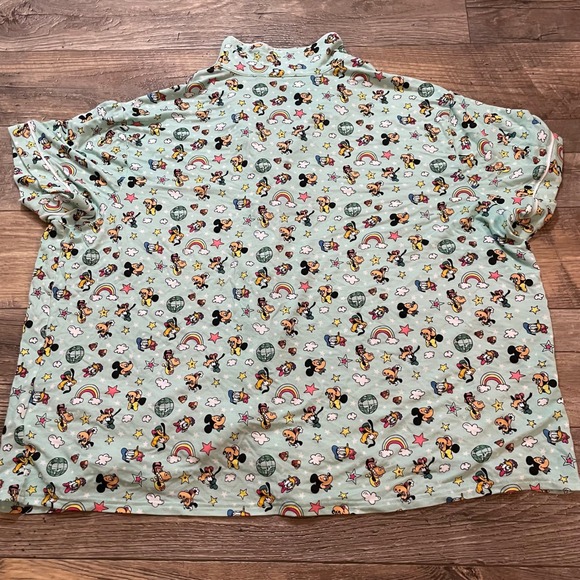 Disney Mickey Mouse Donald Goofy Pajama Set Blue 2X Button Front Shorts Pajamas - Picture 6 of 9